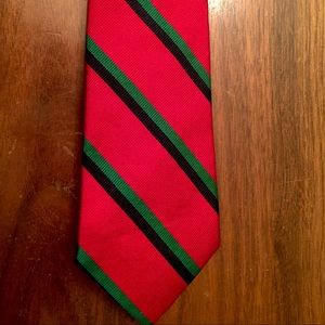Red Silk J Press Regimental  Striped Tie